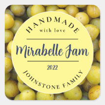 Anpassbare Mirabelle-Jam-Aufkleber
