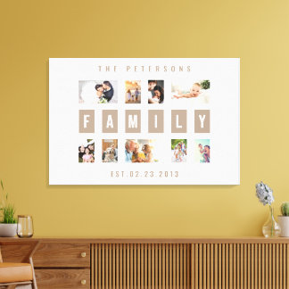 Anpassbare moderne Collage-Wand für 9 Familienfoto Leinwanddruck