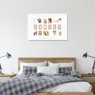 Anpassbare moderne Collage-Wand für 9 Familienfoto Leinwanddruck
