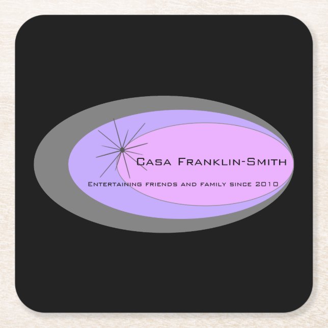 Anpassbare Moderne Mitte des Jahrhunderts Rechteckiger Pappuntersetzer (Vorderseite)