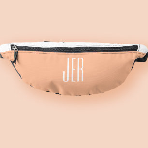 Anpassbare moderne Monogramm-Initialen Pfirsich We Bauchtasche