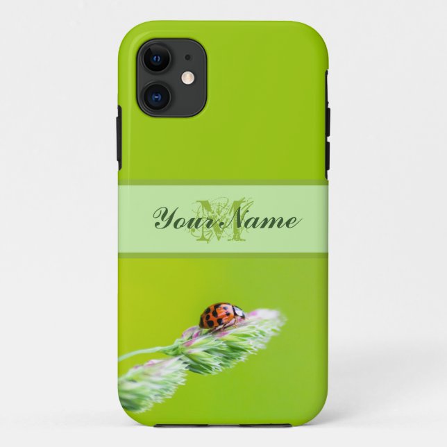 Anpassbare Monogram Viel Glück kleine Ladybug! Case-Mate iPhone Hülle (Rückseite)