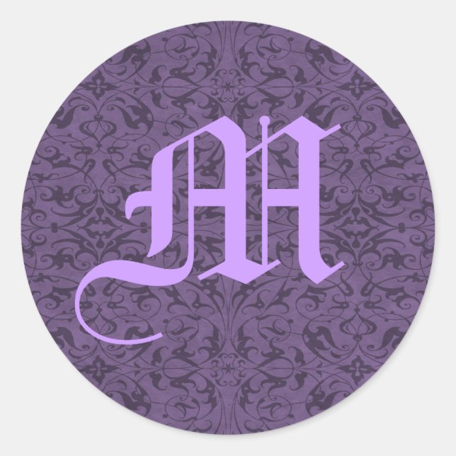 Anpassbare Monogramm M Runder Aufkleber (Vorderseite)