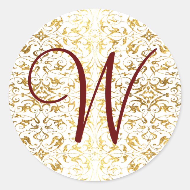 Anpassbare Monogramm Runder Aufkleber (Vorderseite)