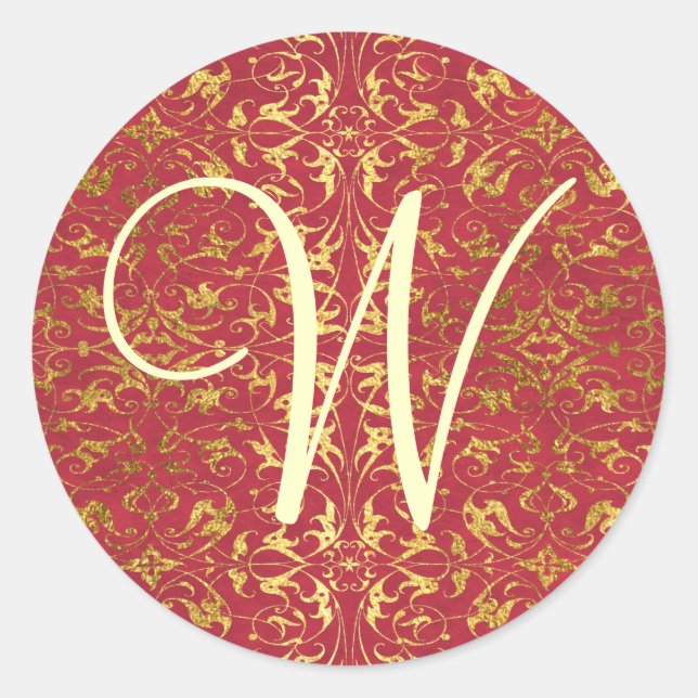 Anpassbare Monogramm Runder Aufkleber (Vorderseite)
