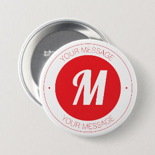 Anpassbare Monogramm- und kreisförmige Textvorlage Button