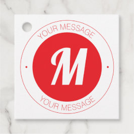Anpassbare Monogramm- und kreisförmige Textvorlage Geschenkanhänger