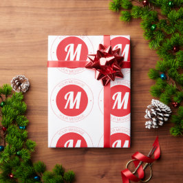 Anpassbare Monogramm- und kreisförmige Textvorlage Geschenkpapier
