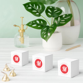 Anpassbare Monogramm- und kreisförmige Textvorlage Geschenkschachtel