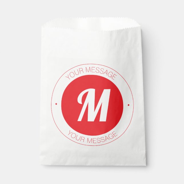 Anpassbare Monogramm- und kreisförmige Textvorlage Geschenktütchen (Vorderseite)