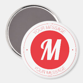 Anpassbare Monogramm- und kreisförmige Textvorlage Magnet