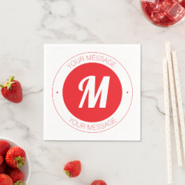 Anpassbare Monogramm- und kreisförmige Textvorlage Serviette