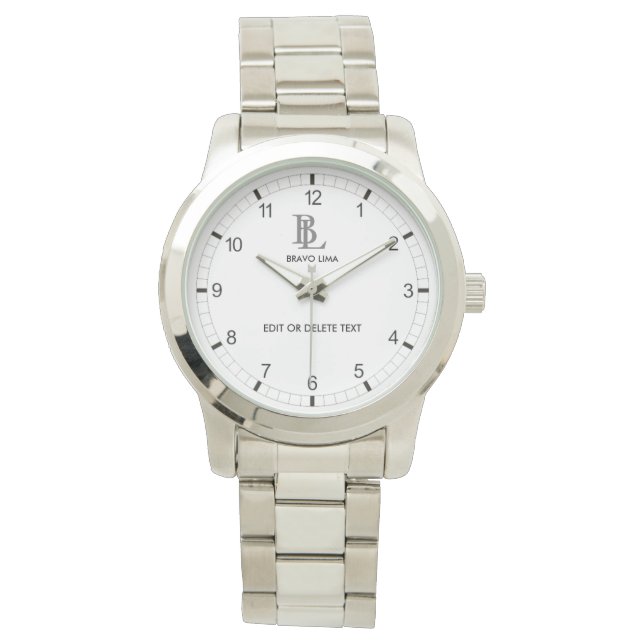 Anpassbare Monogramm und Name Armbanduhr (Vorderseite)