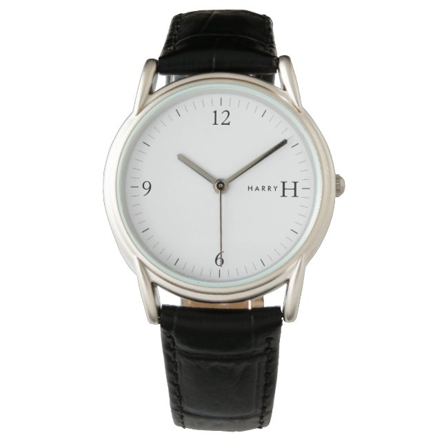 Anpassbare Monogramm und Name Armbanduhr (Vorderseite)