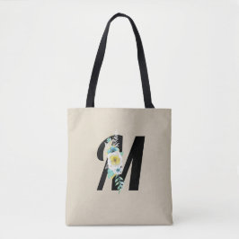 Anpassbare Monogramm-Weiß- und Aqua-Floral-Spray