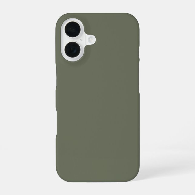 Anpassbare Moosgrüne iPhone 16 Hülle (Rückseite)