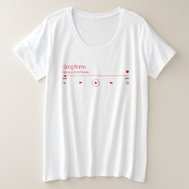 Anpassbare Musik Große Größe T-Shirt (Design vorne)