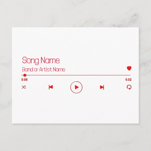 Anpassbare Musik Postkarte (Vorderseite)