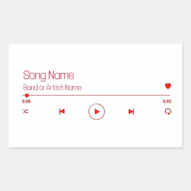 Anpassbare Musik Rechteckiger Aufkleber (Vorderseite)