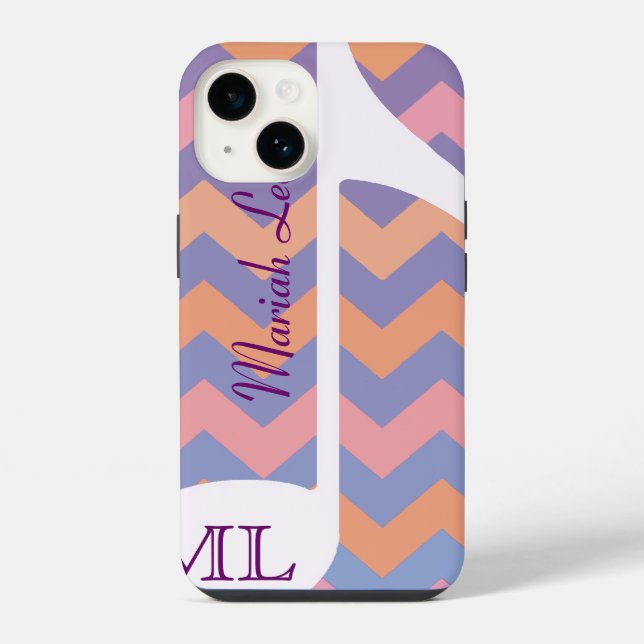 Anpassbare Musiknote & Chevron iPhone Hülle (Rückseite)