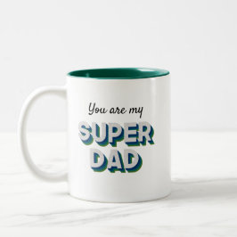 Anpassbare Nachricht für Superdad Zweifarbige Tasse