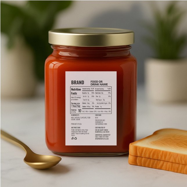 Anpassbare Nährwertangaben Inhaltsstoffe Lebensmit Weinetikett (Von Creator hochgeladen)