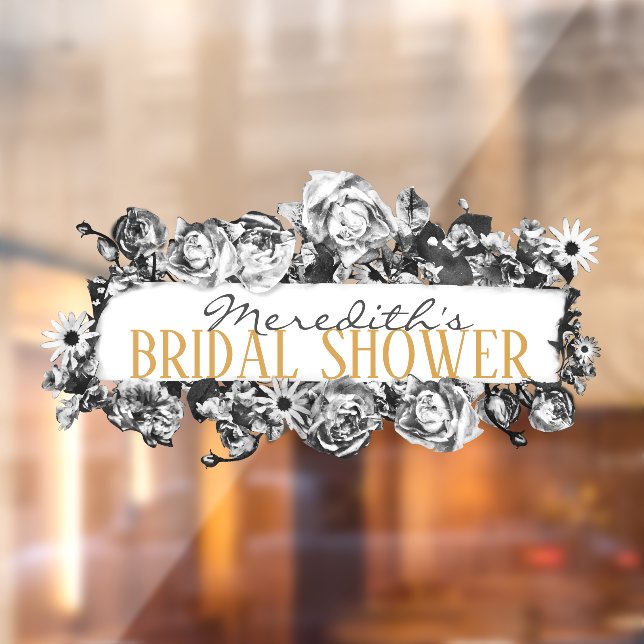 Anpassbare Name Gold Rose Chic Monogram Luxus Fensteraufkleber (Blatt 2)