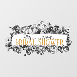 Anpassbare Name Gold Rose Chic Monogram Luxus Fensteraufkleber