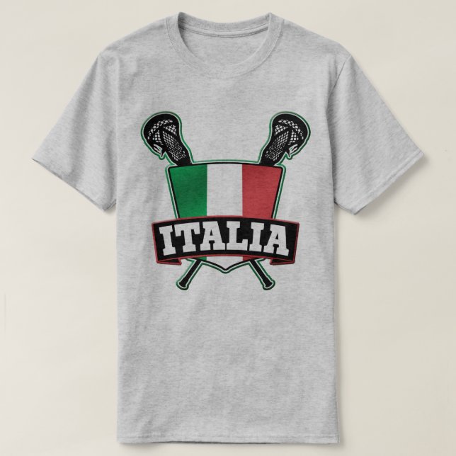 Anpassbare Name & Nummer Italien Lacrosse T - Shir T-Shirt (Design vorne)
