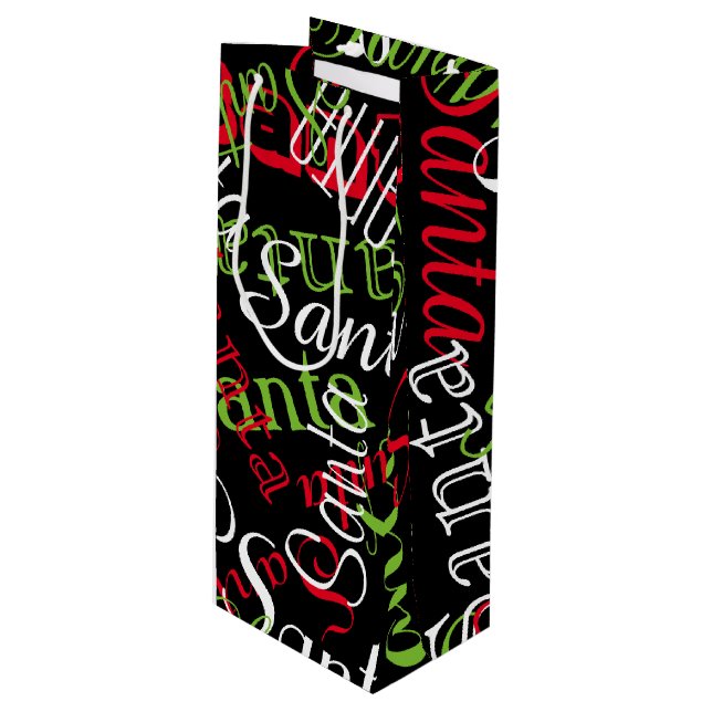 Anpassbare Namen Geschenktüte Für Weinflaschen (Vorderseite Schrägansicht)