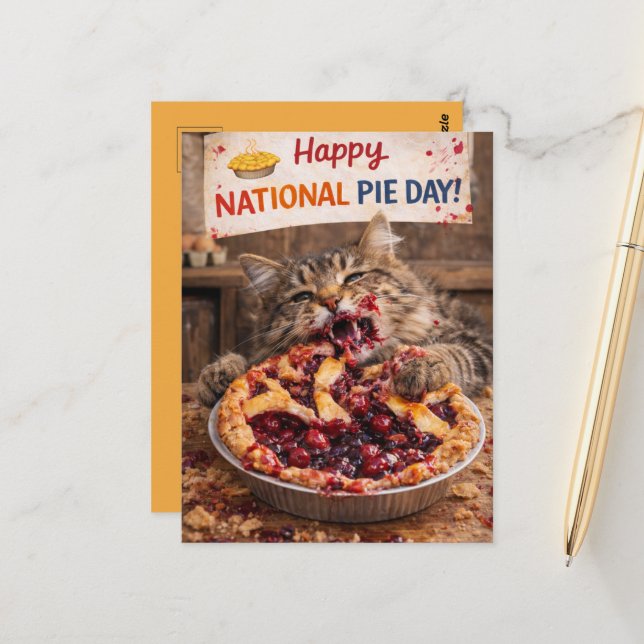 Anpassbare National Pie Day Postkarte (Vorderseite/Rückseite Beispiel)