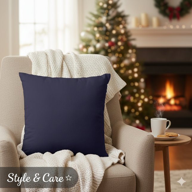 Anpassbare Navy Blue einfach attraktiv Kissen (Customizable Navy Blue Simple Attractive Throw Pillow)