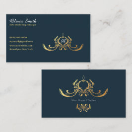 Anpassbare Navy Elegant Business Card 15 Visitenkarte