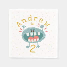 Anpassbare Niedliche Aquamarine Monster Serviette