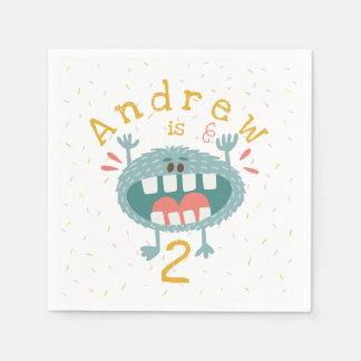 Anpassbare Niedliche Aquamarine Monster Serviette