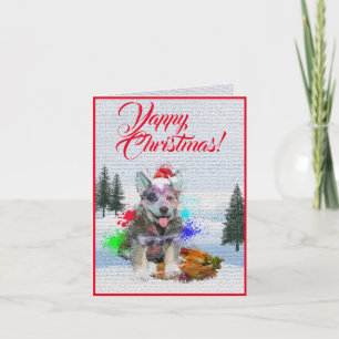 Anpassbare Niedliche Blue Heeler Hund Yappy Xmas C Karte