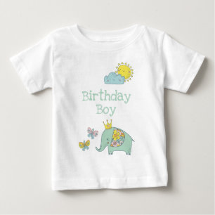 Anpassbare Niedliche Elefanten und Schmetterlinge Baby T-shirt