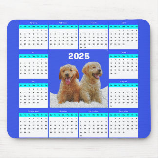 Anpassbare Niedliche Golden Retriever Dog Calendar Mousepad