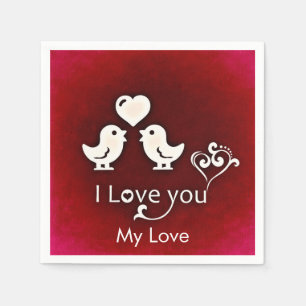 Anpassbare Niedliche Kleine Lovebirds Napkin Serviette