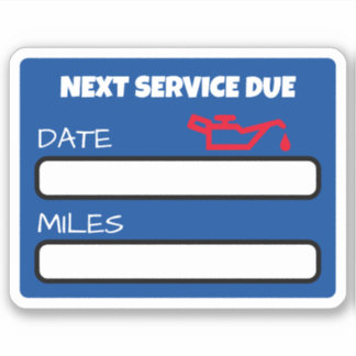 Anpassbare Niedliche Ölwechsel-Erinnerung Ölwechse Aufkleber