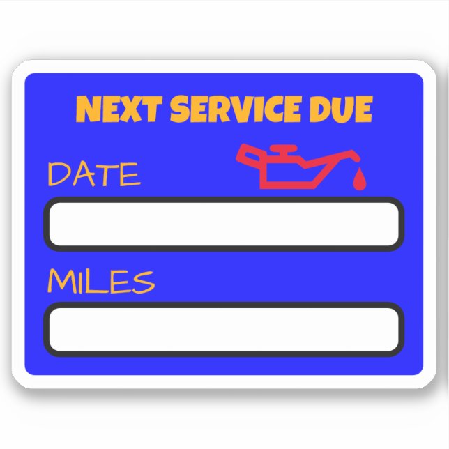 Anpassbare Niedliche Ölwechsel-Erinnerung Ölwechse Aufkleber (Vorderseite)