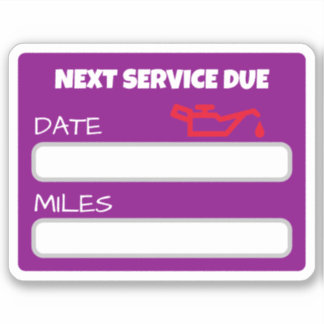 Anpassbare Niedliche Ölwechsel-Erinnerung Ölwechse Aufkleber