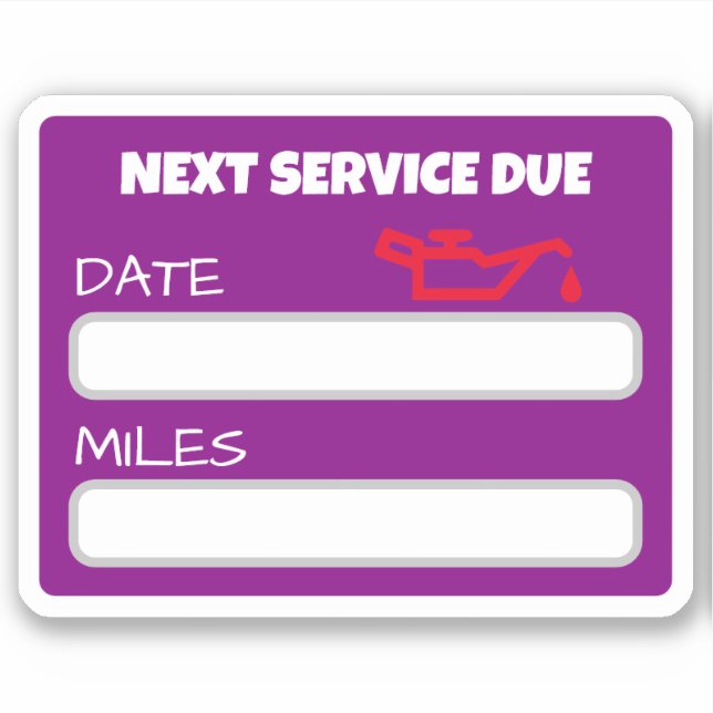 Anpassbare Niedliche Ölwechsel-Erinnerung Ölwechse Aufkleber (Vorderseite)