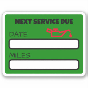 Anpassbare Niedliche Ölwechsel-Erinnerung Ölwechse Aufkleber