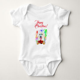 Anpassbare Niedliche Samoyed Dog Yappy Weihnachten Baby Strampler