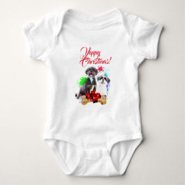 Anpassbare Niedliche Shih Tzu Dog Yappy Weihnachte Baby Strampler