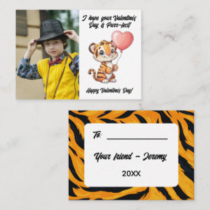Anpassbare niedliche Tiger-Klassen-Valentinskarte Mitteilungskarte