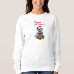 Anpassbare Niedliche Yorkie Dog Yappy Weihnachten Sweatshirt