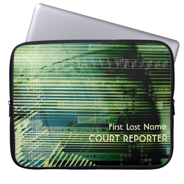 Anpassbare Notebook-Notebook-Reporter für Grüne Ho Laptopschutzhülle (Vorderseite)