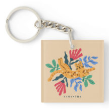 Anpassbare Ocelot Kitty Cat & Matisse Blätter